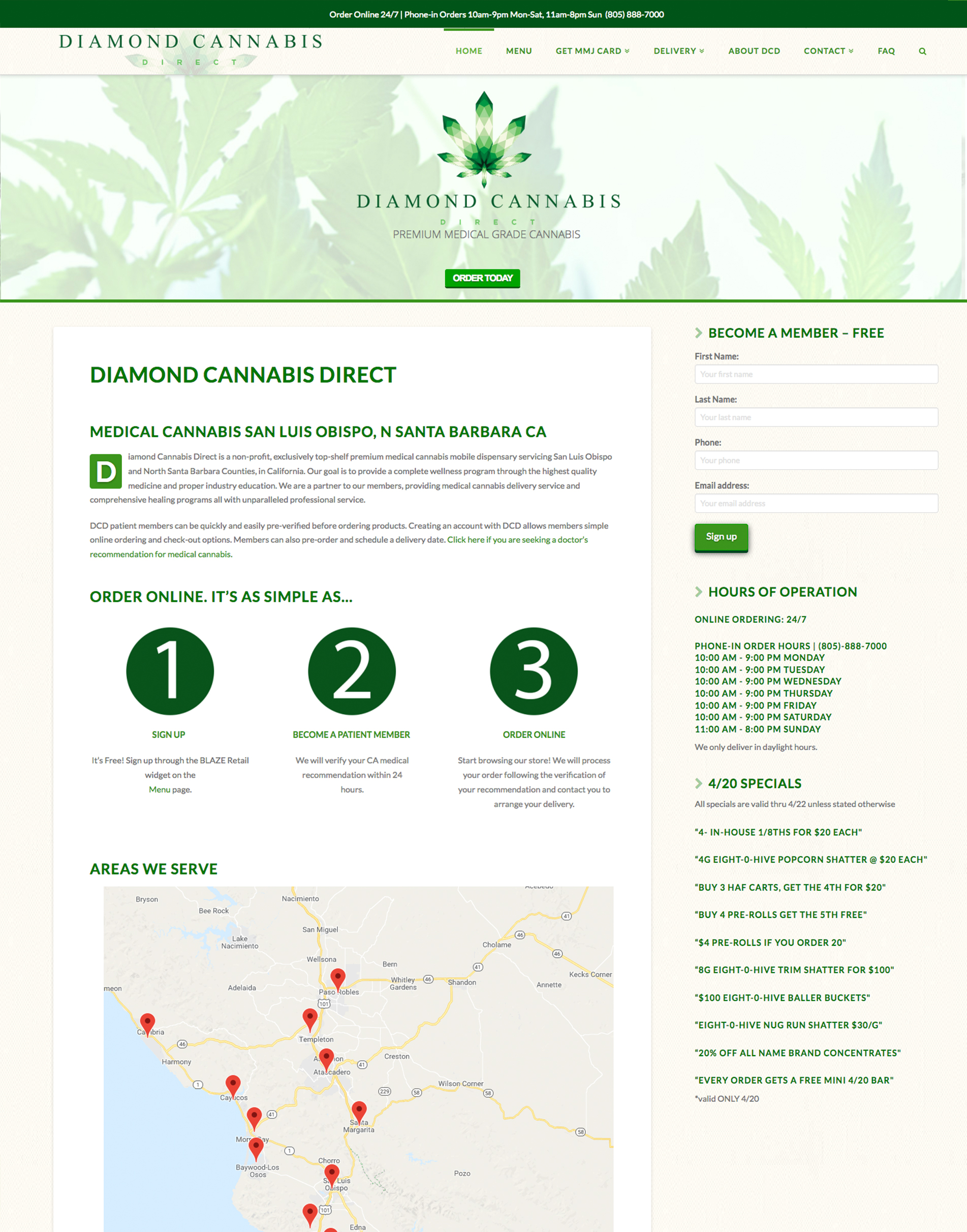 Diamond Cannabis Web Design
